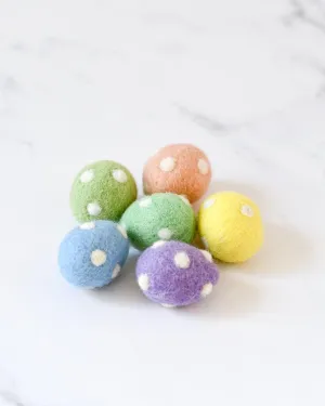 Felt Polka Dots Eggs (Set of 6)