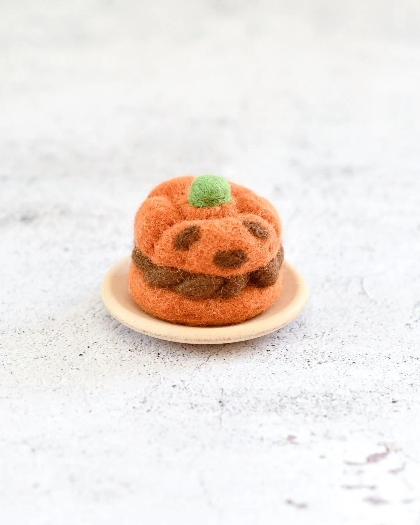 Felt Pumpkin Cream Puff for Halloween