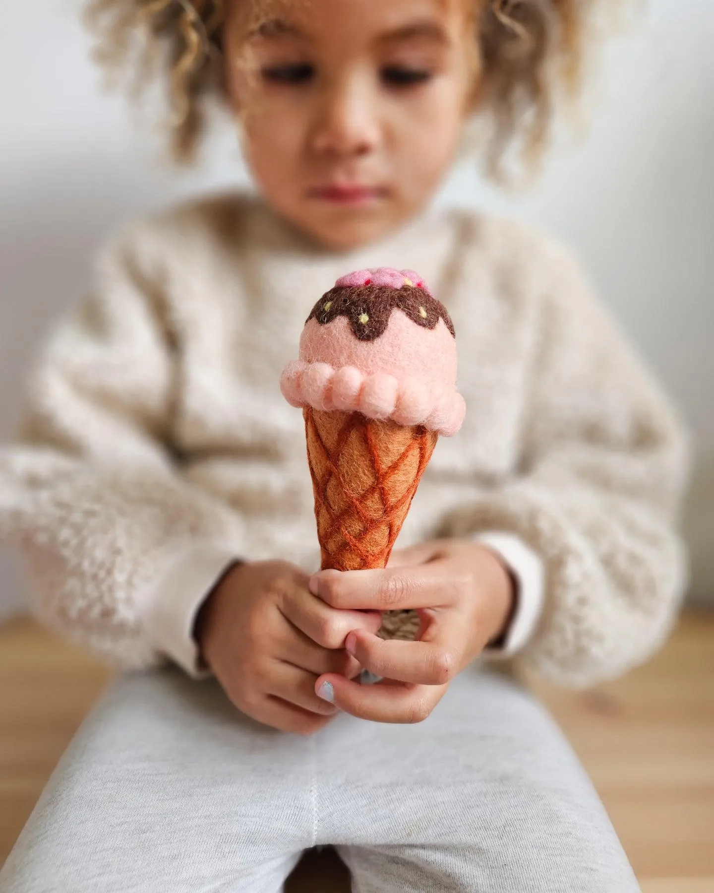 Felt Strawberry Sorbet Ice Cream