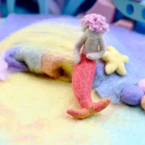 Felt Waldorf Merman - Pink Hair