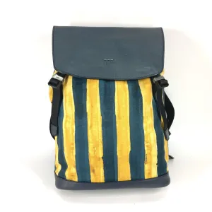 FENDI Backpack 7VZ031 Canvas / leather yellow Optikal Stripes mens Used