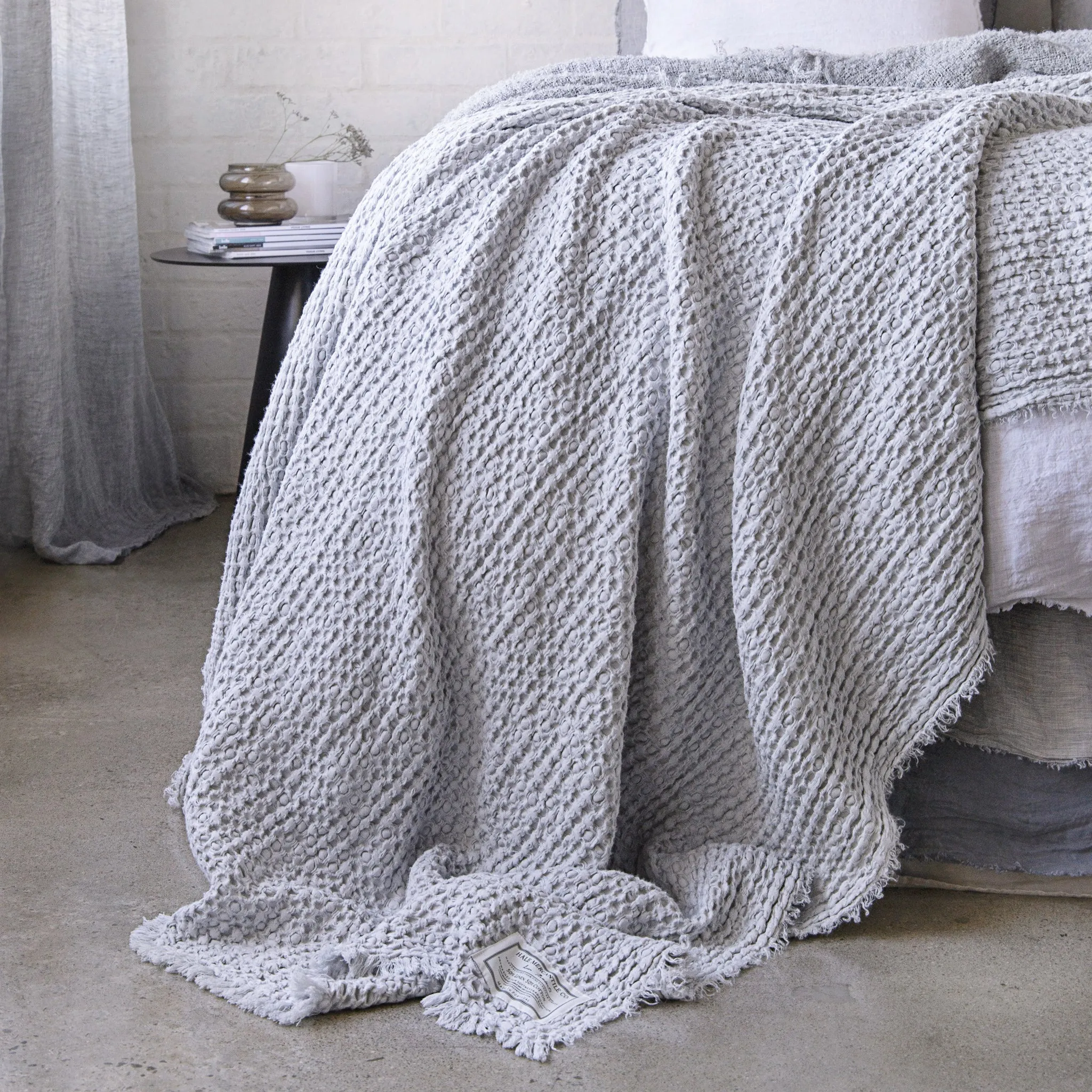 Flocca Linen Blanket - Fog