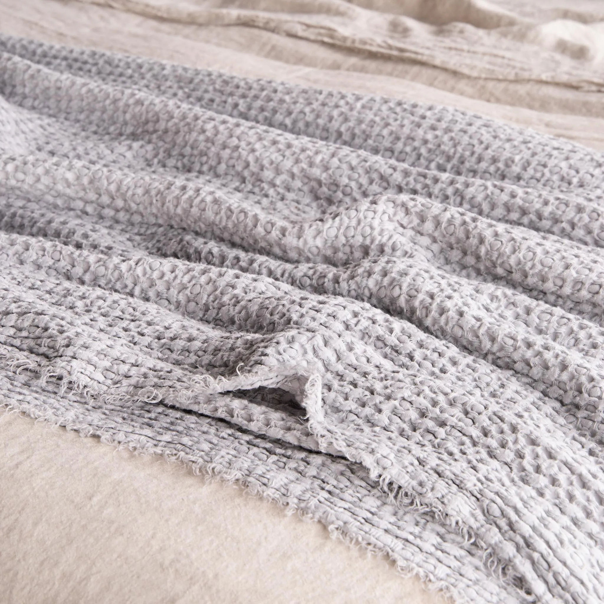 Flocca Linen Blanket - Fog