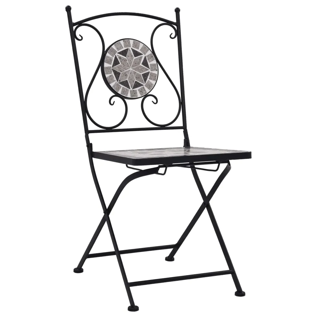 Folding Bistro Chairs 2 Pcs Mosaic Bistro Outdoor Patio Chair Ceramic