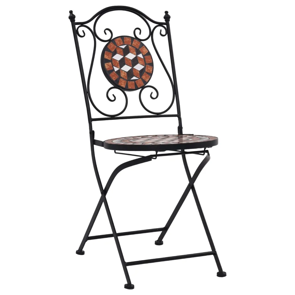 Folding Bistro Chairs 2 Pcs Mosaic Bistro Outdoor Patio Chair Ceramic