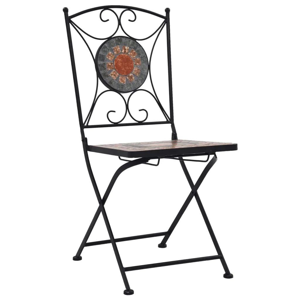 Folding Bistro Chairs 2 Pcs Mosaic Bistro Outdoor Patio Chair Ceramic