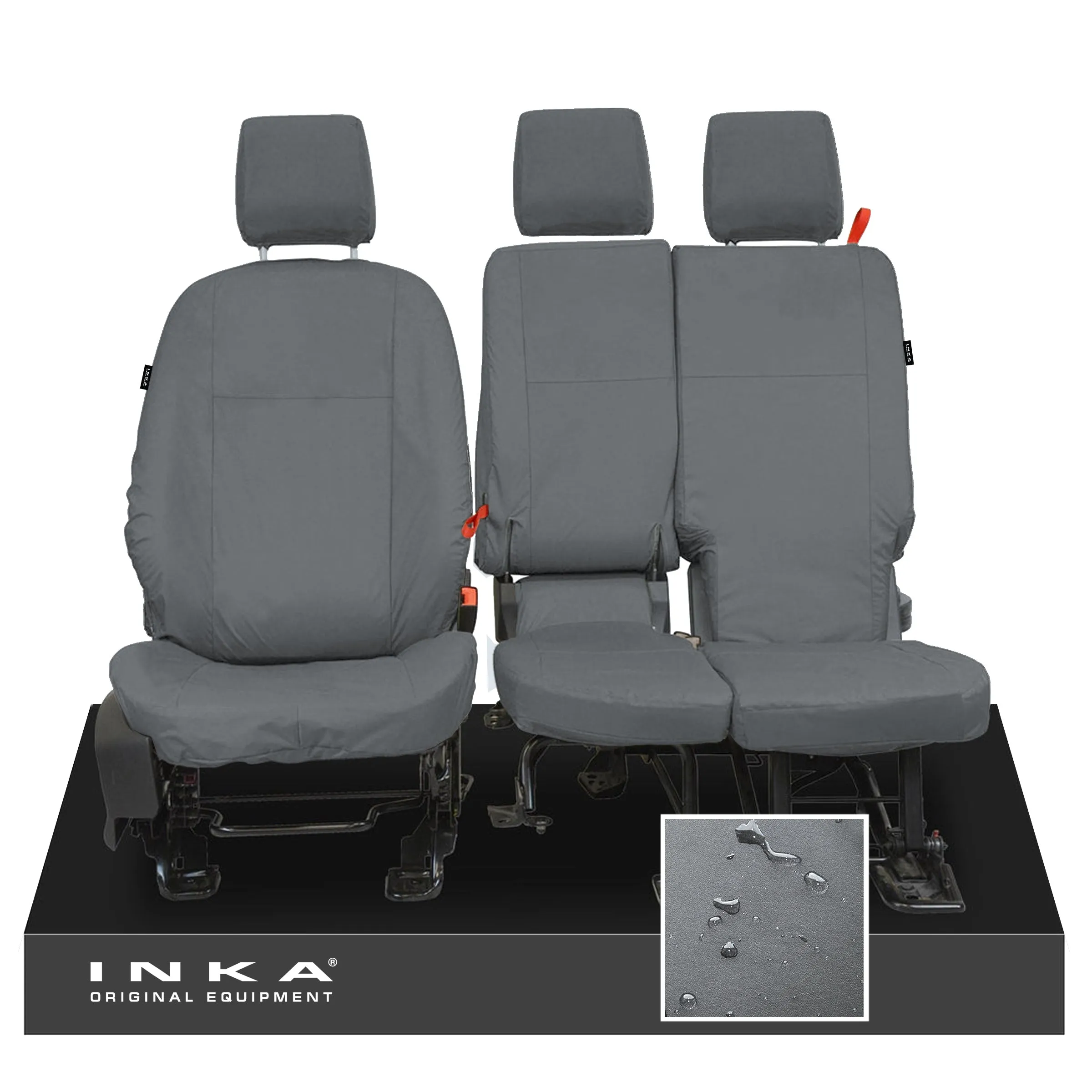 Ford Transit Connect MK2 INKA Front 1 2 Tailored Waterproof Seat Covers Set Grey MY-2013-2024