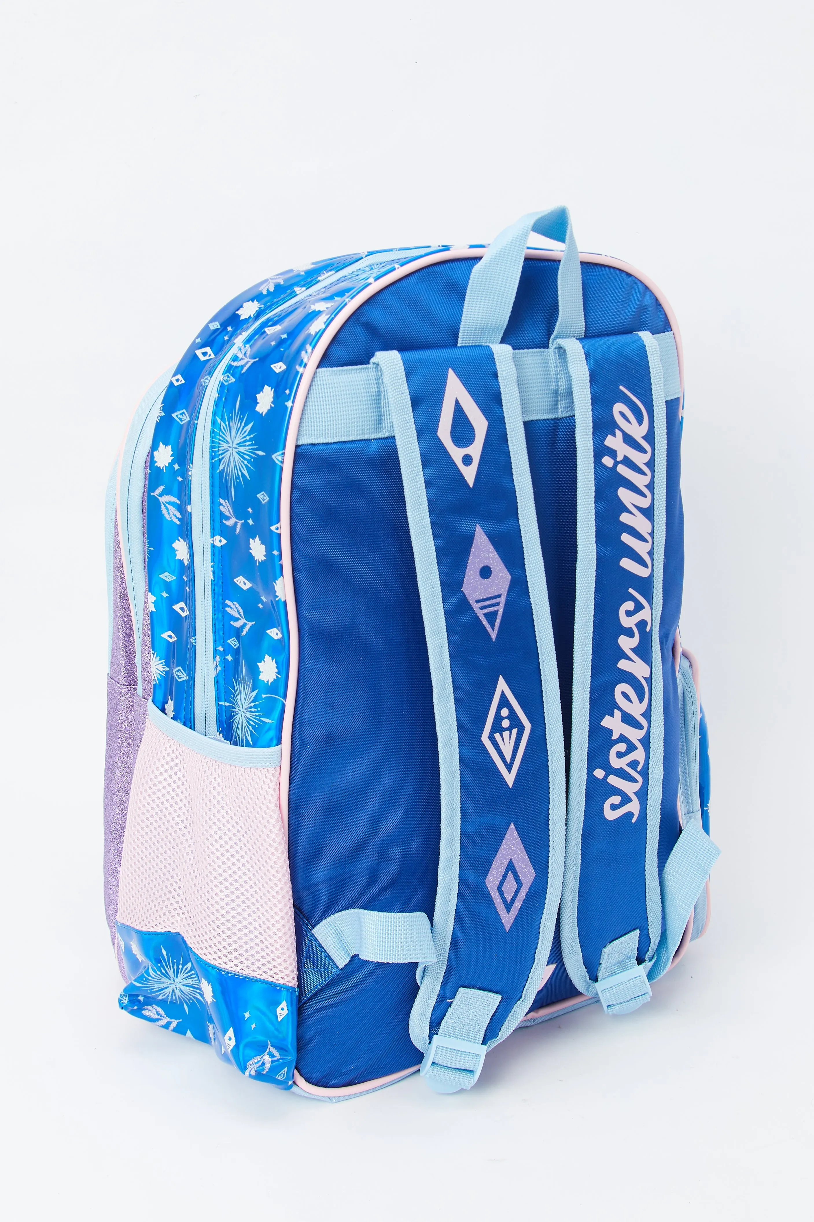 Girls Purple And Blue Frozen Print 18" Backpack