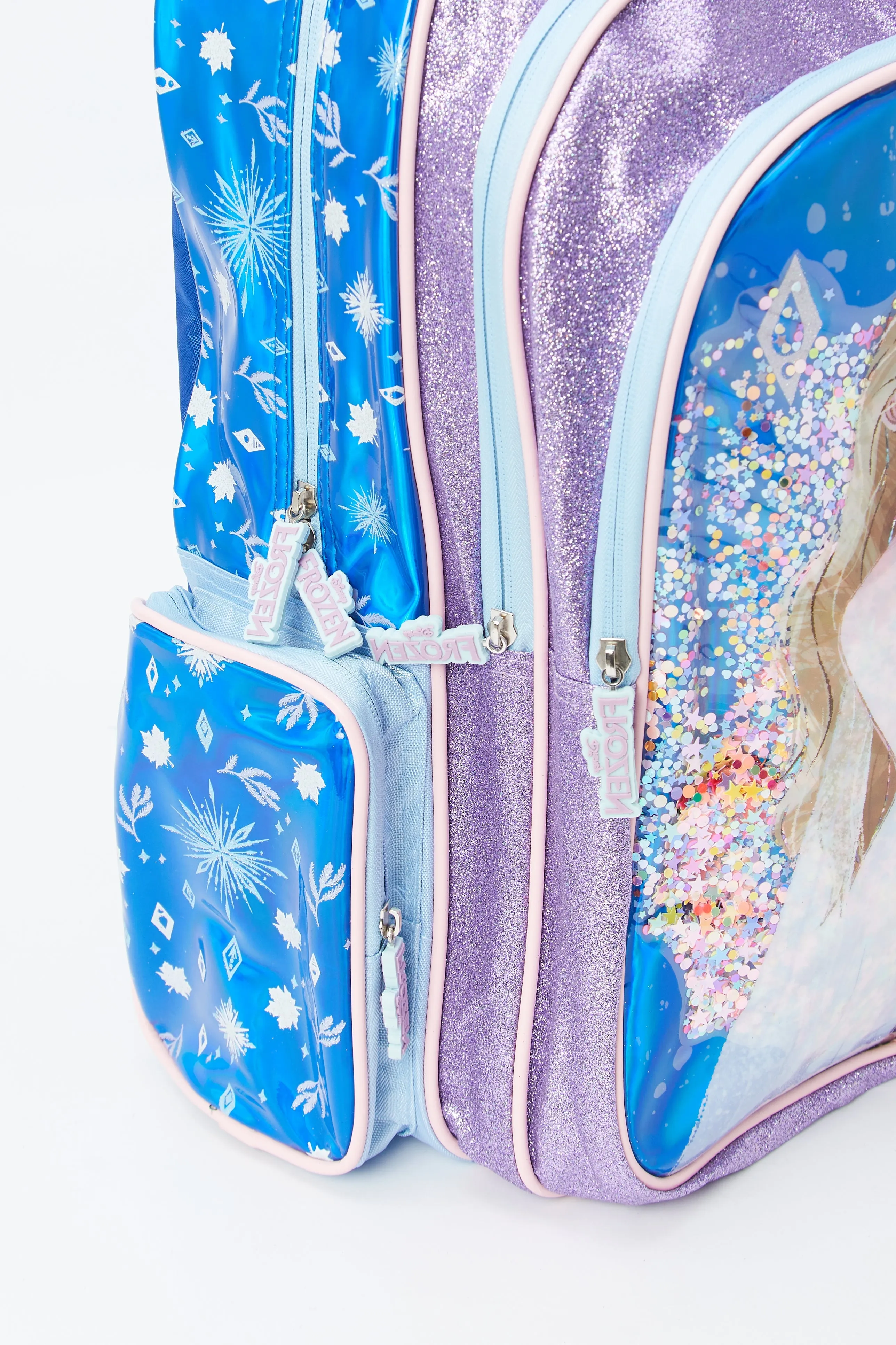 Girls Purple And Blue Frozen Print 18" Backpack