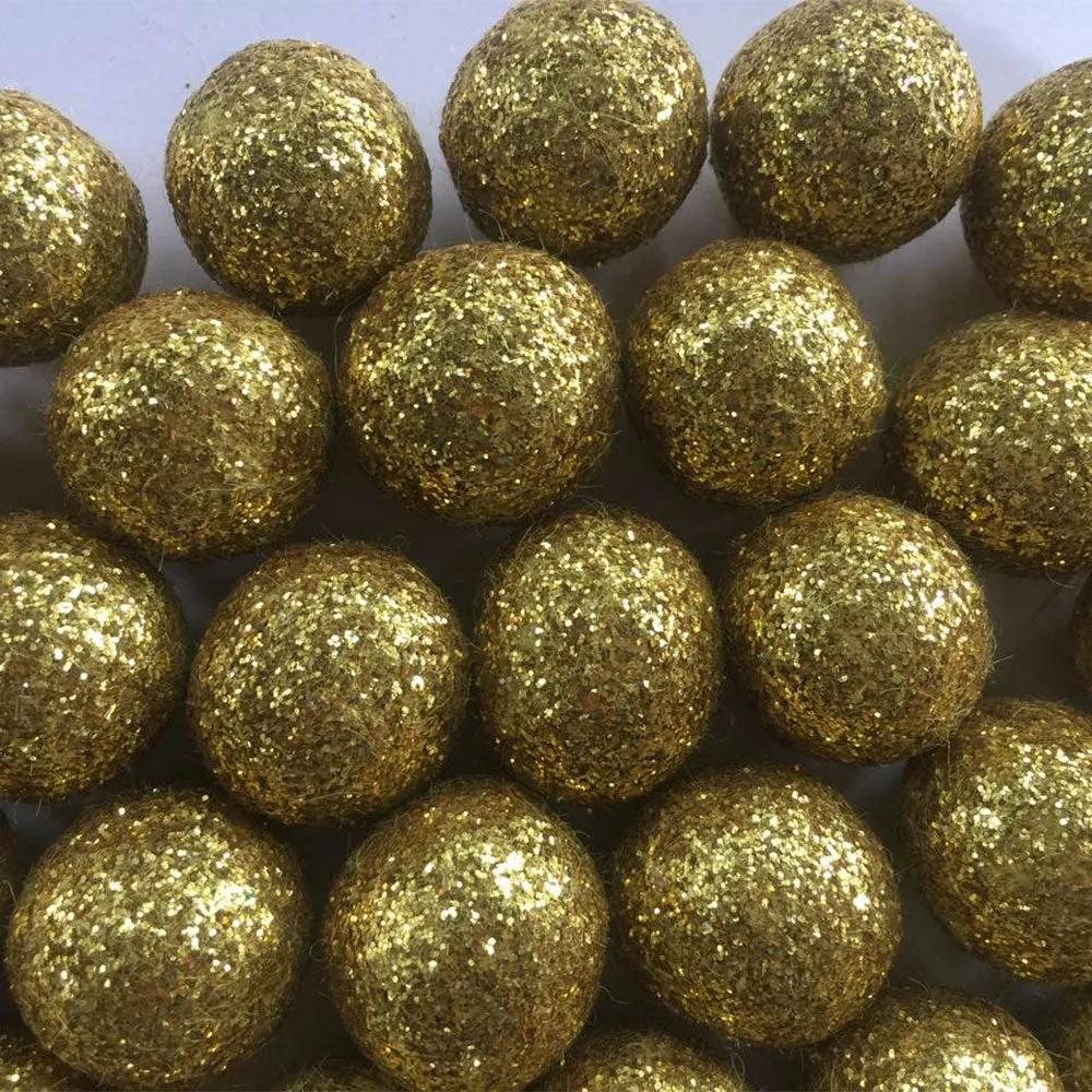 Glitter Felt Balls Gold