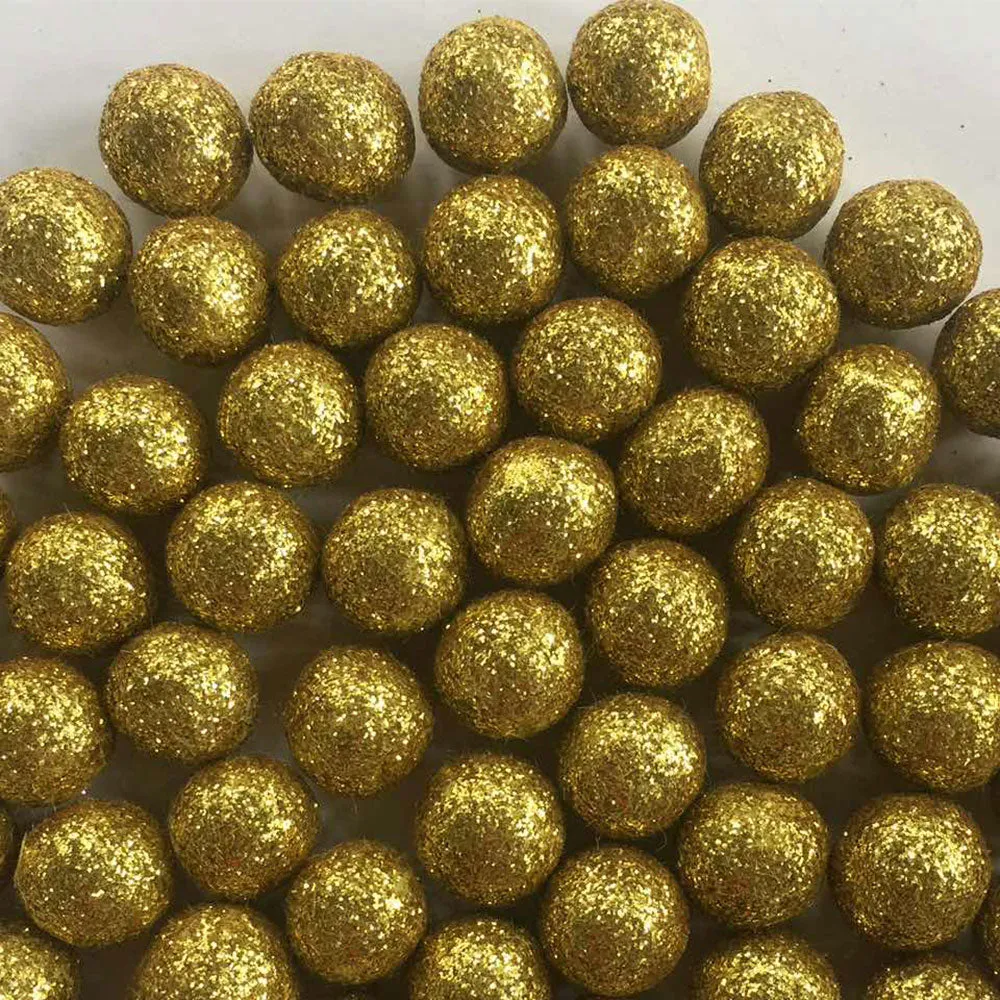 Glitter Felt Balls Gold