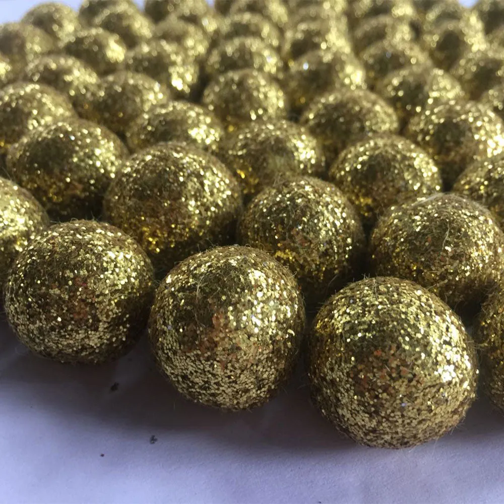 Glitter Felt Balls Gold