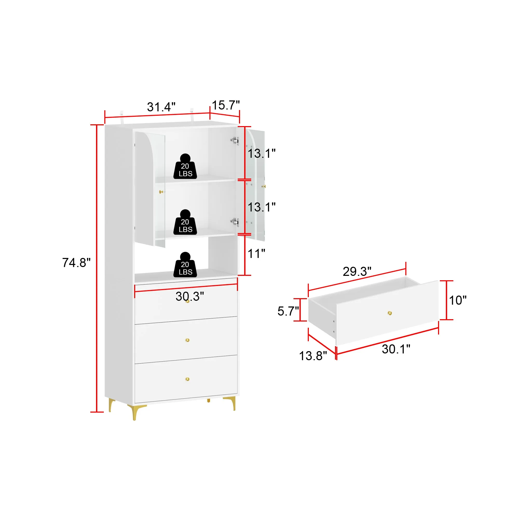 Graceful Cabinet With Tempered Glass Door