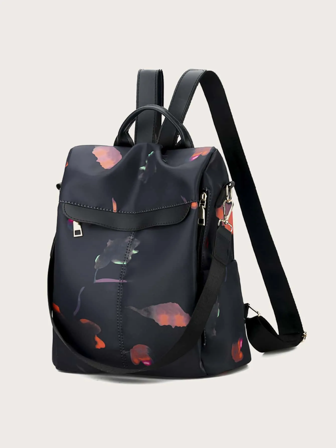 Graphic Print Functional Backpack