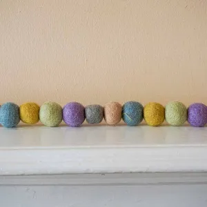 Hand Felted Ball Garland - Pastel