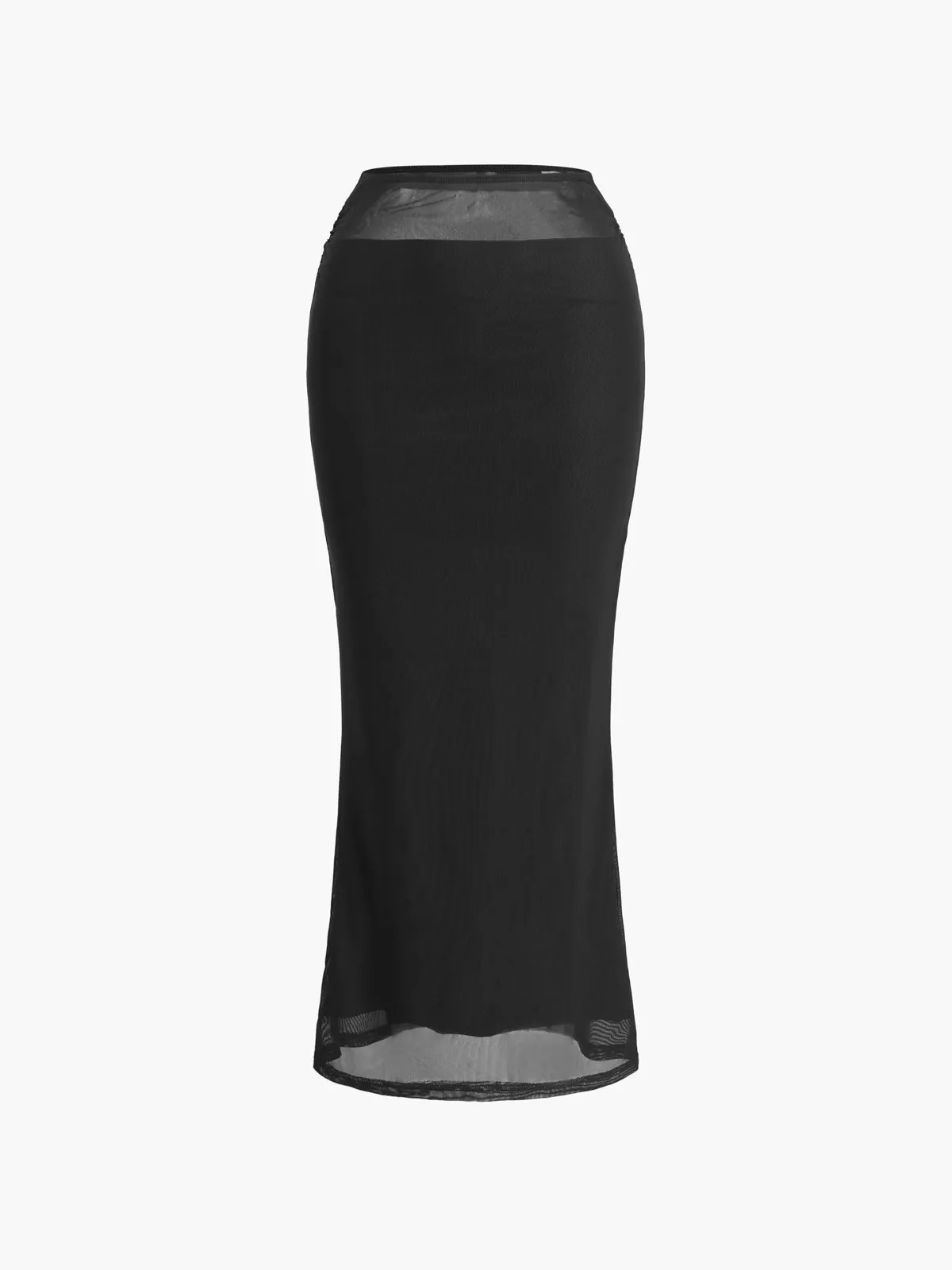 High Waist Graceful Mesh Maxi Skirt