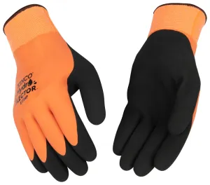 Hydroflector 1784P-XL Coated Gloves, XL, Knit Wrist Cuff, Latex Coating, Acrylic Glove, Black/Orange :PR: QUANTITY: 1