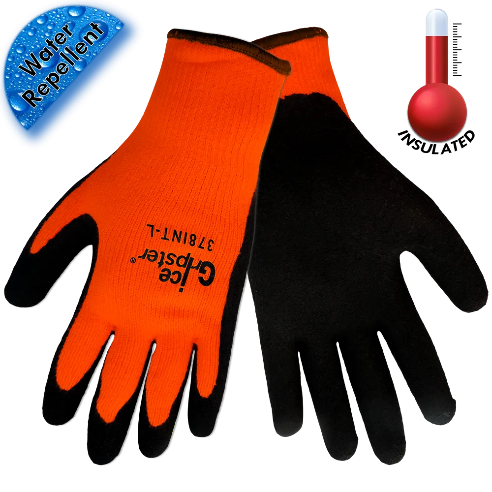 Ice Gripster™ 378INT Thermal Insulated Cold Condition / Freezer Work Glove in Hi-Vis Orange ANSI Cut Level A2