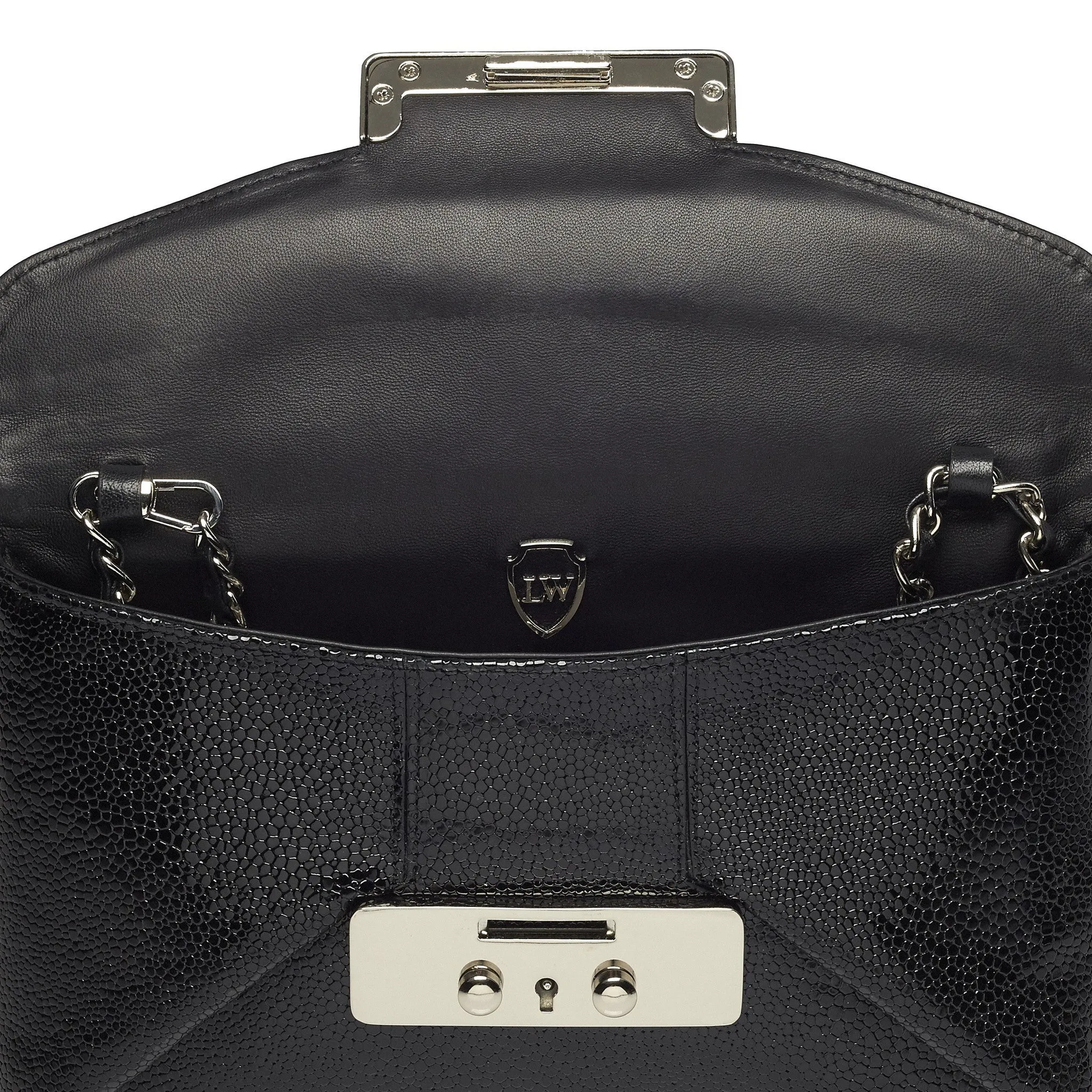 Jacqueline black montar silver bag