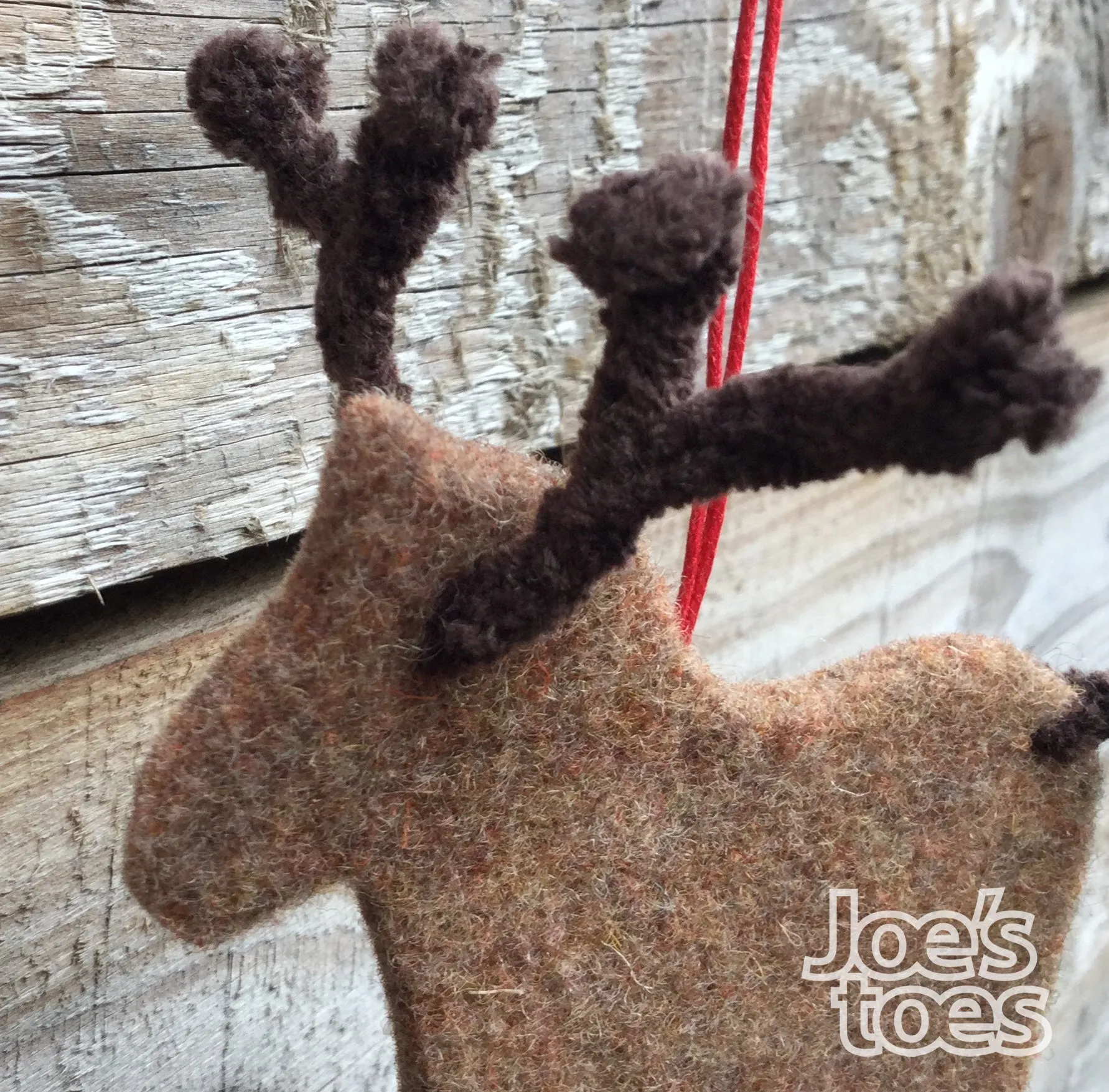 Joe's Toes Felt Reindeer Ornament