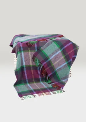 John Hanly Cashmere Merino Throw - Purple Green Navy