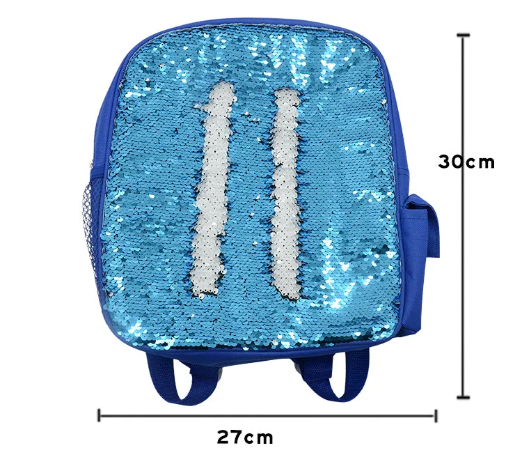 Kids Blue Sequin Backpack