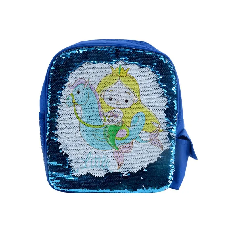 Kids Blue Sequin Backpack