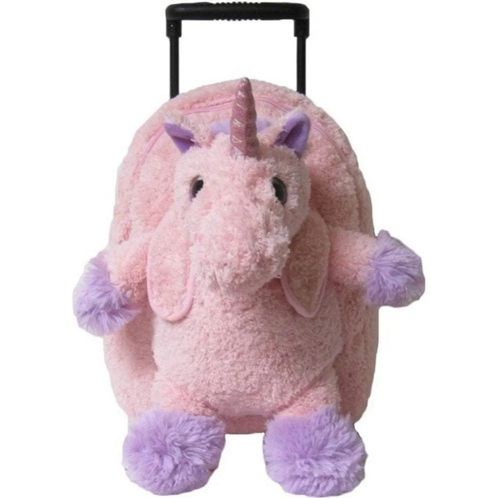 Kreative Kids Pink Unicorn Plush Animal Roller Bag