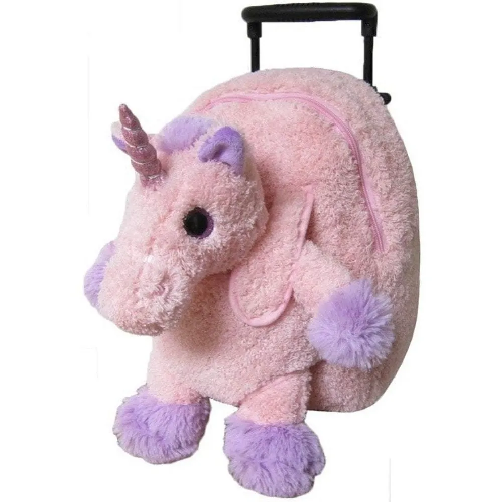 Kreative Kids Pink Unicorn Plush Animal Roller Bag