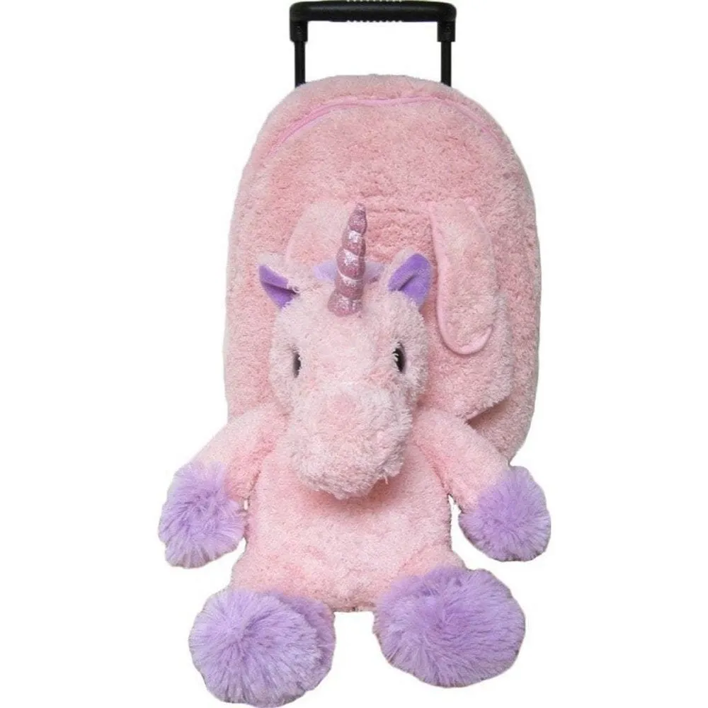 Kreative Kids Pink Unicorn Plush Animal Roller Bag