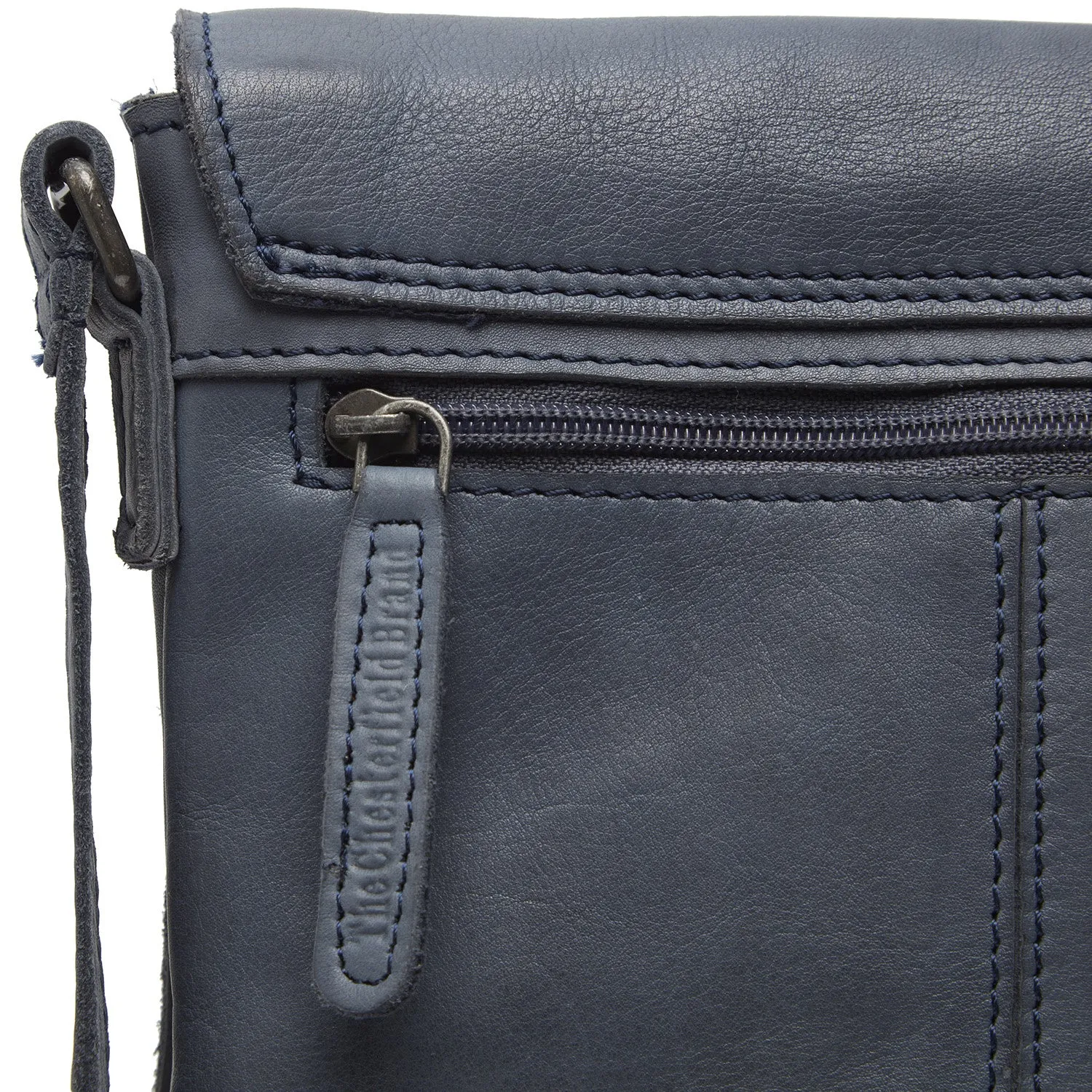 Leather Shoulder Bag Navy Duncan