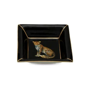 Leopard Square Trinket Tray