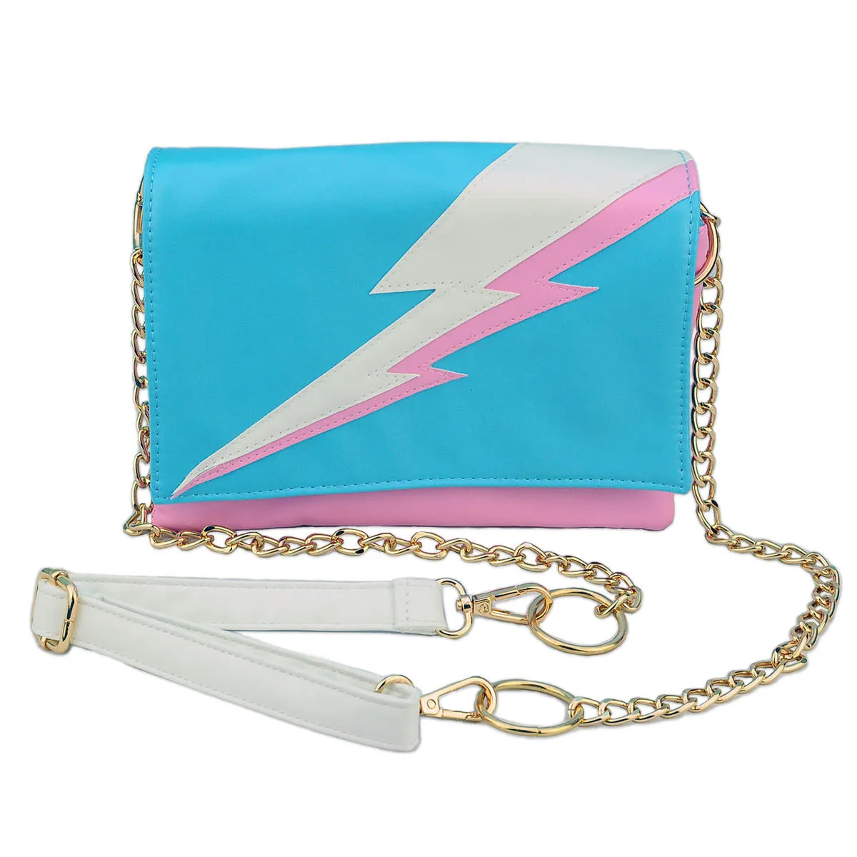 Lightning Bolt Romy Convertible Clutch in Trans Pride