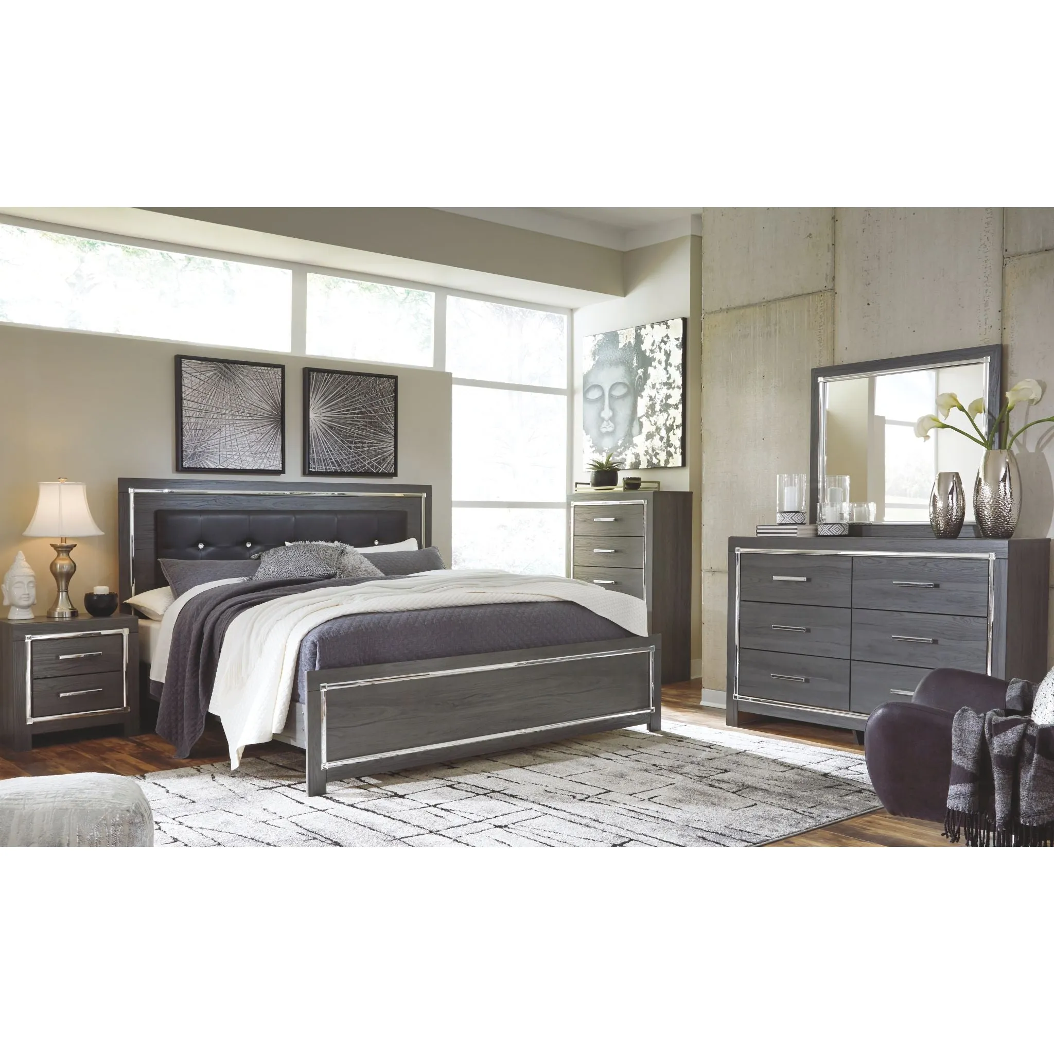 Lodanna Panel Bed - Gray