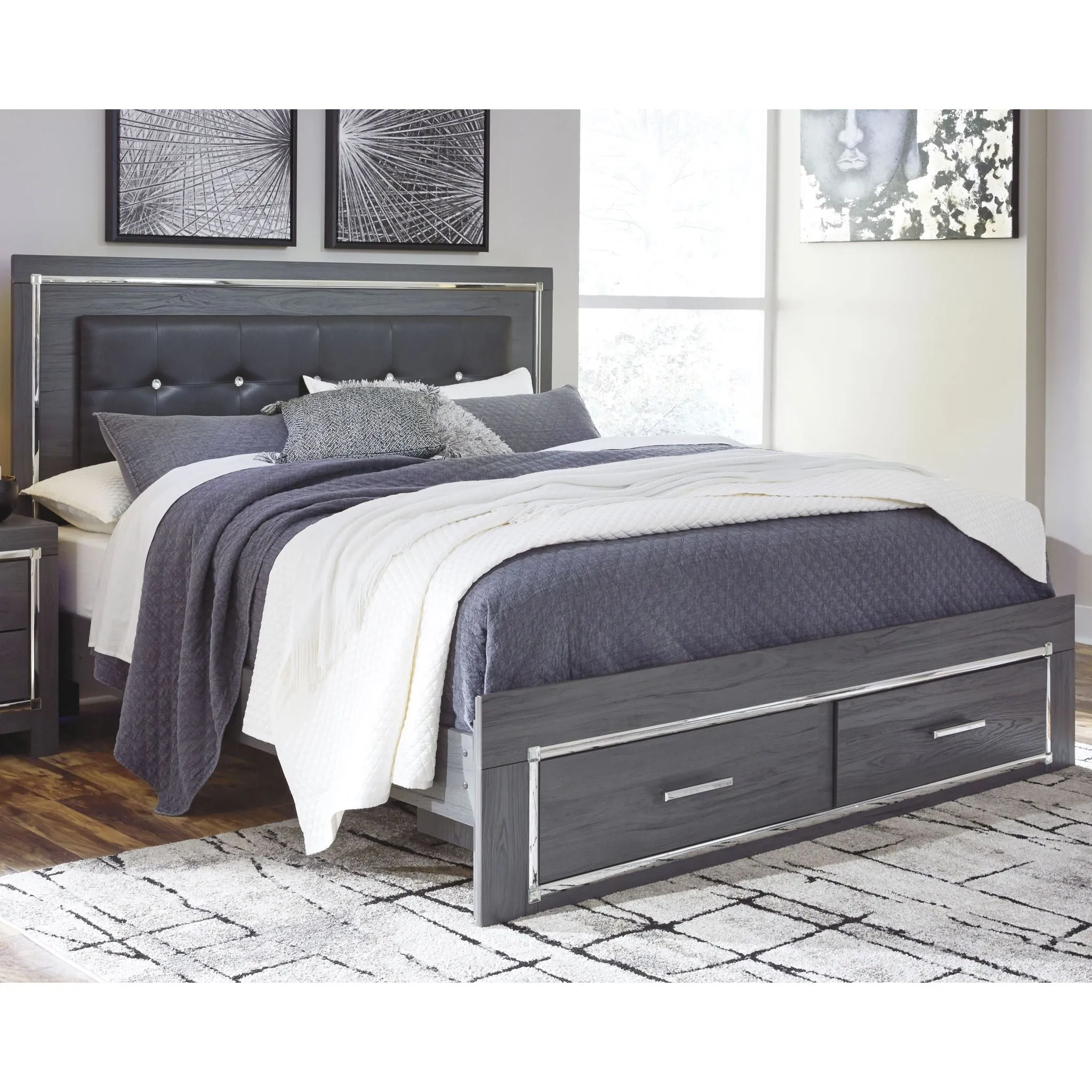 Lodanna Storage Panel Bed - Gray