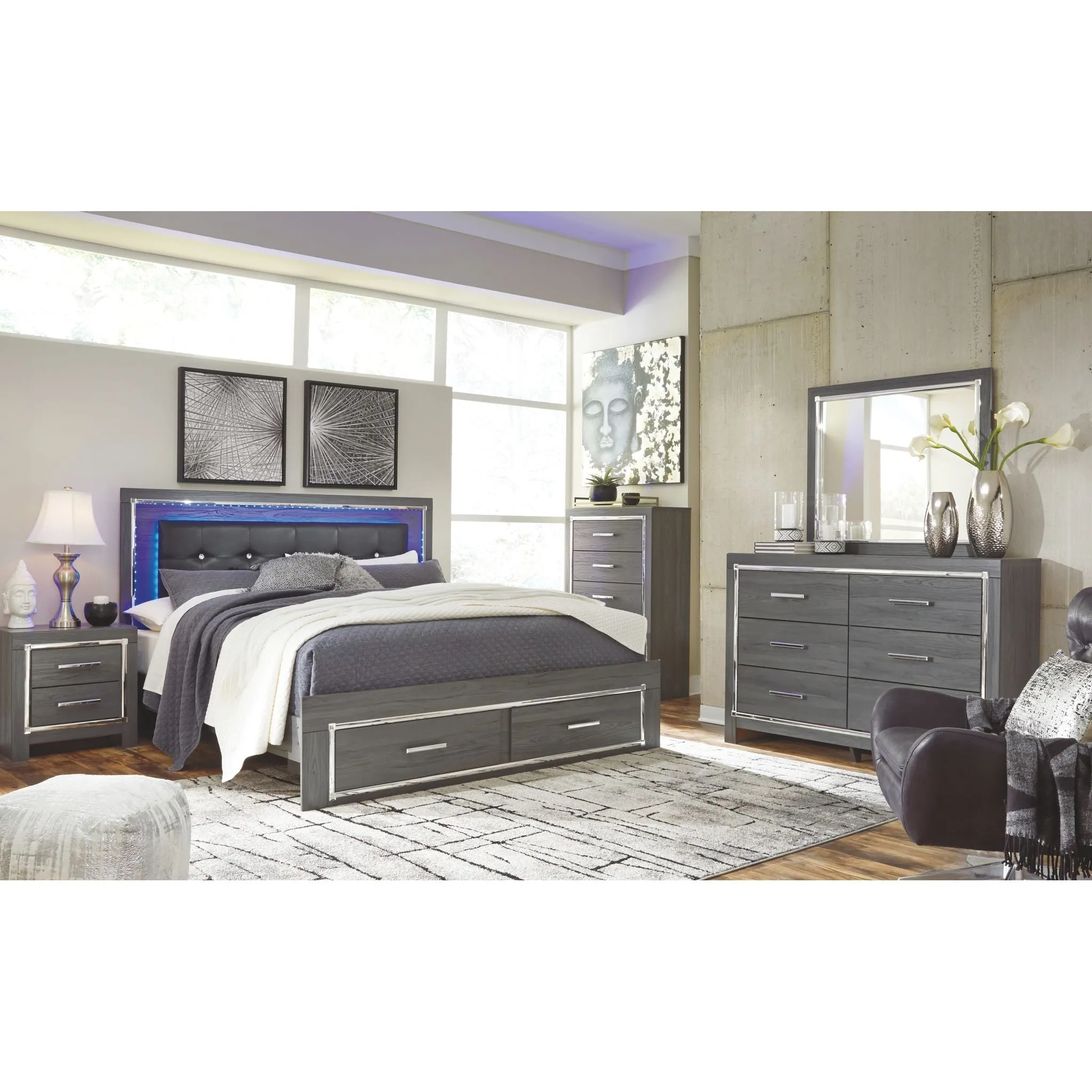 Lodanna Storage Panel Bed - Gray