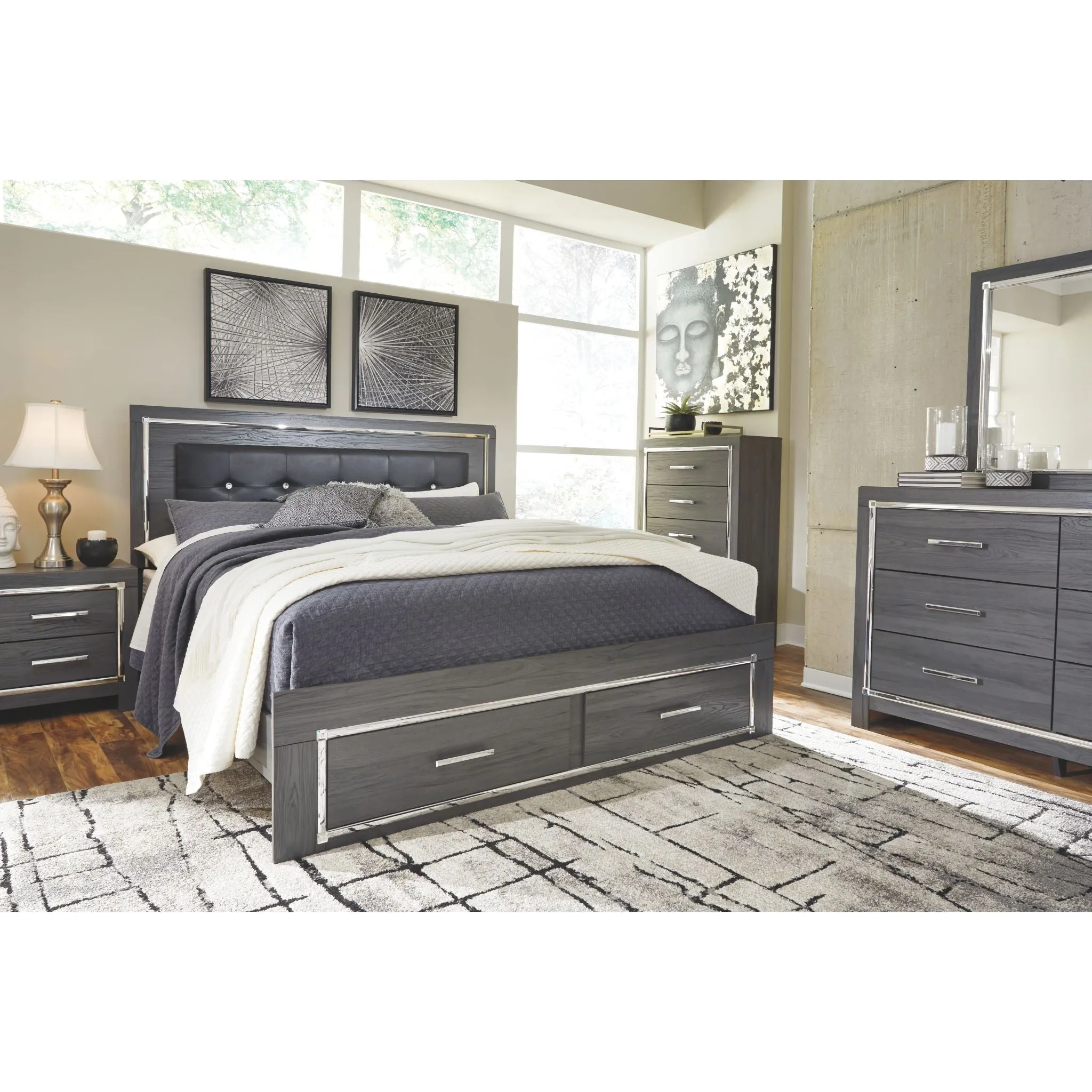 Lodanna Storage Panel Bed - Gray