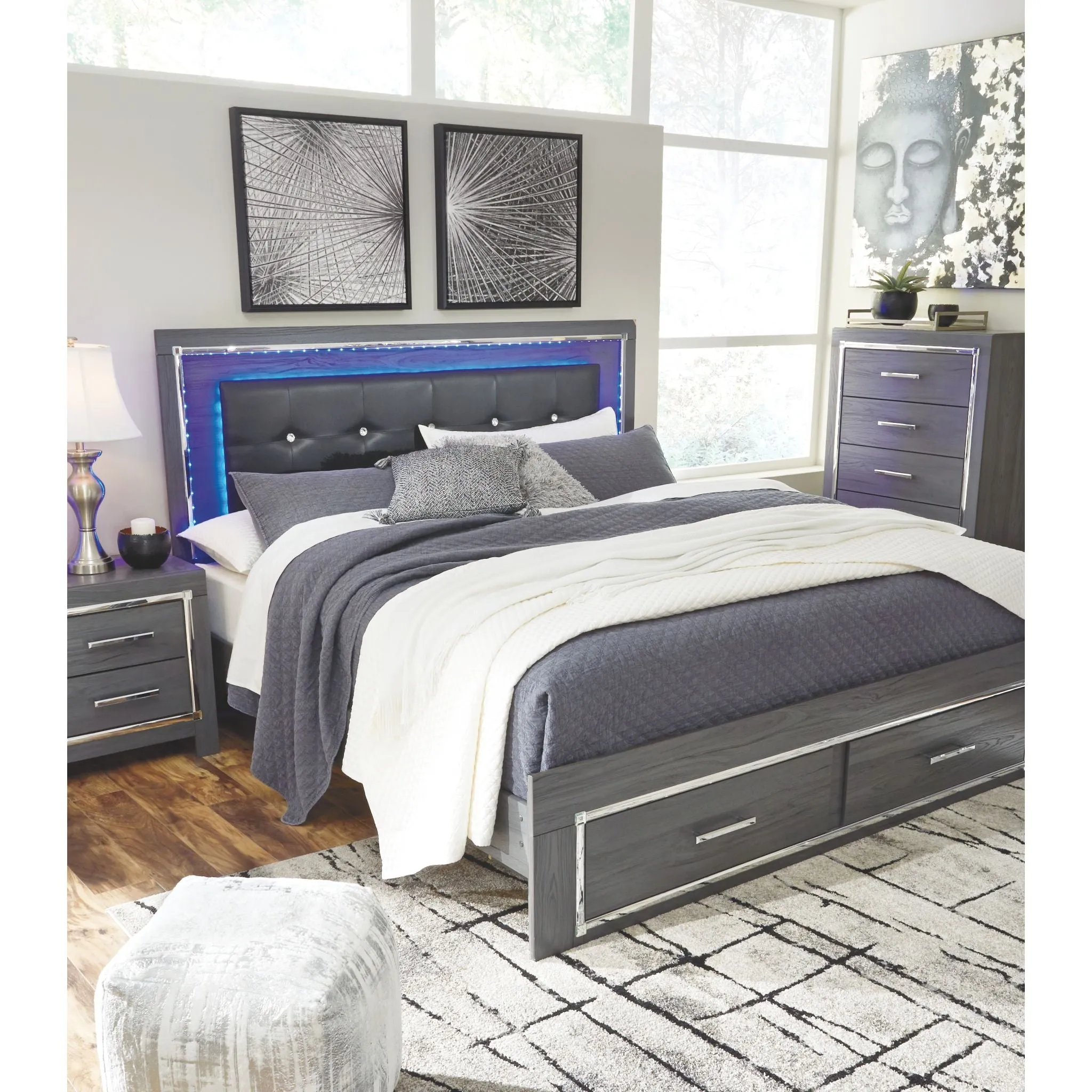 Lodanna Storage Panel Bed - Gray