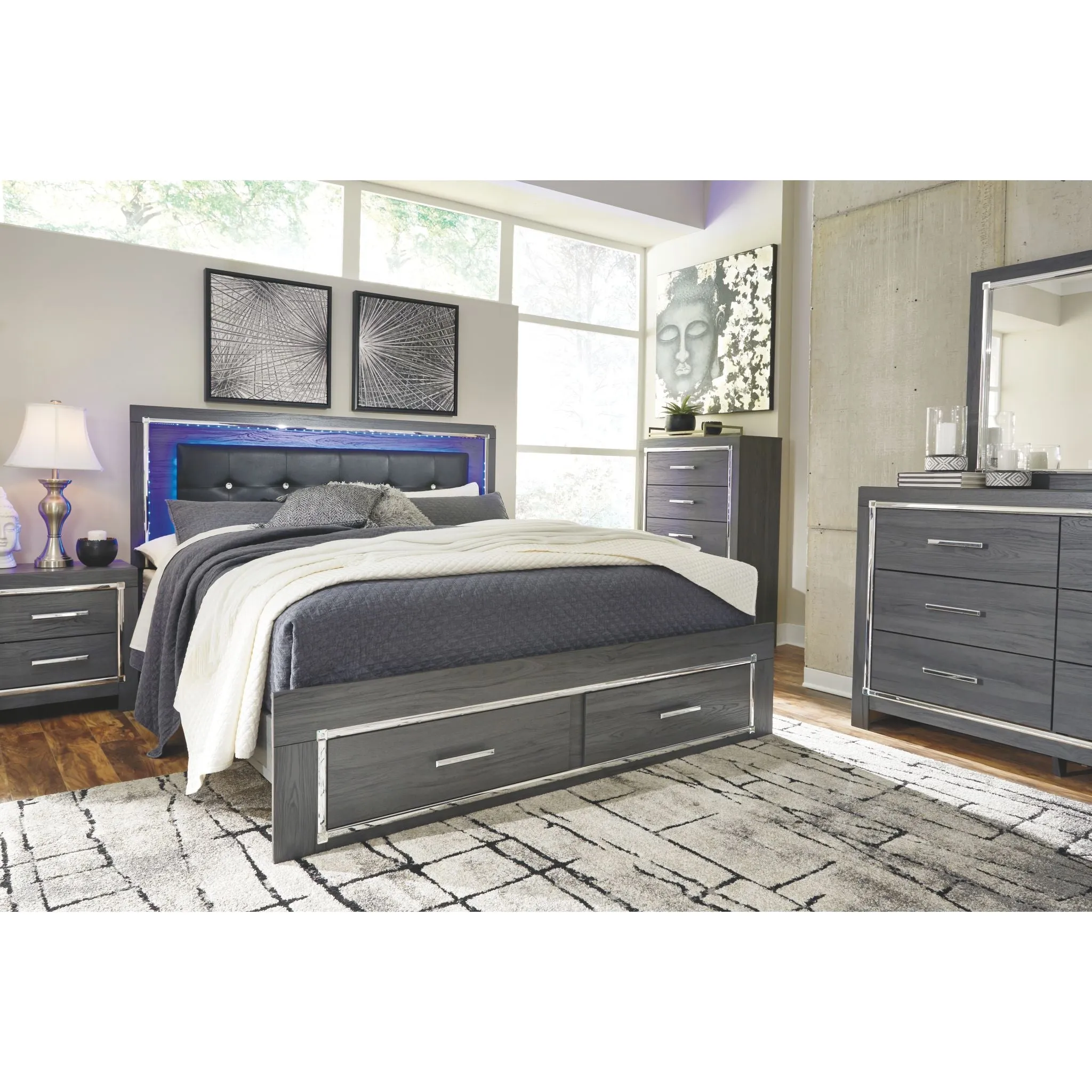 Lodanna Storage Panel Bed - Gray