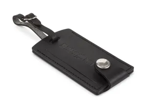 Luggage Tally - Black Leather / Nickel Coated Brass Buckle