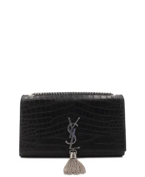 Medium Embossed Monogram Classic Kate Black