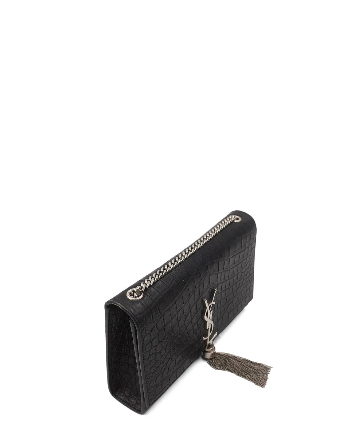 Medium Embossed Monogram Classic Kate Black