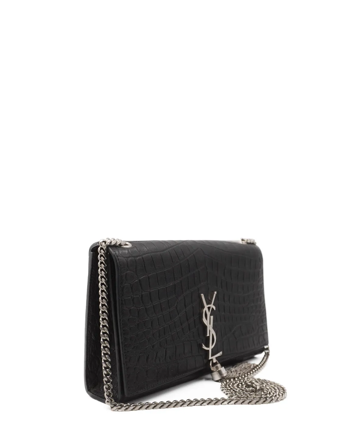 Medium Embossed Monogram Classic Kate Black