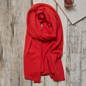 Merino Wool Wrap In Coral