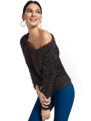 Metallic Multicolor Textured Sweater