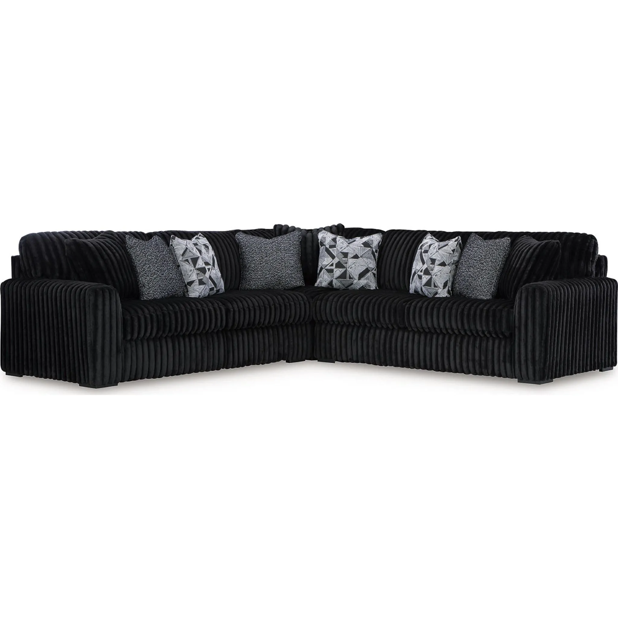 Midnight-Madness 3 Piece Sectional - Onyx