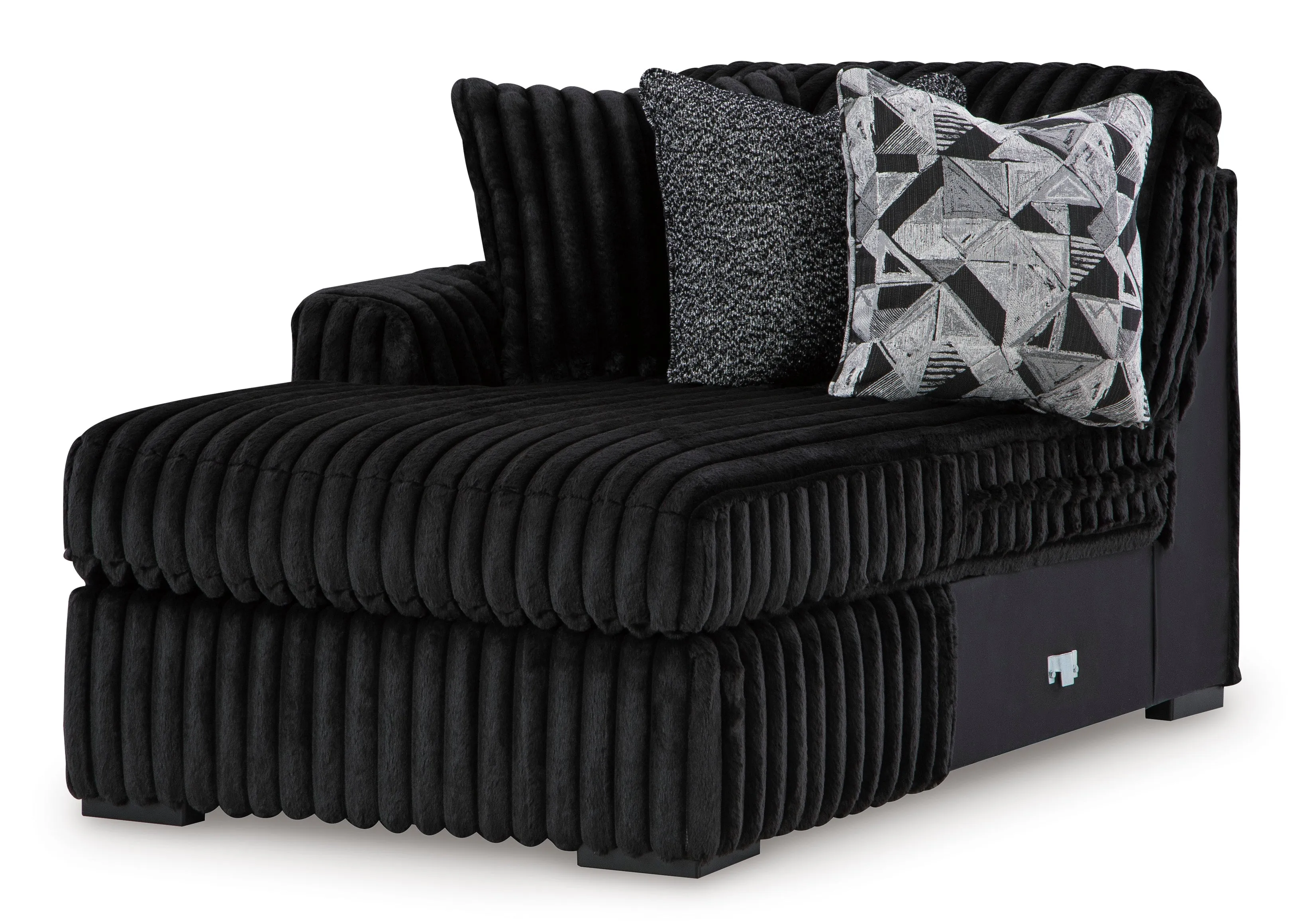 Midnight-Madness 4-Piece Sectional with Ottoman in Onyx