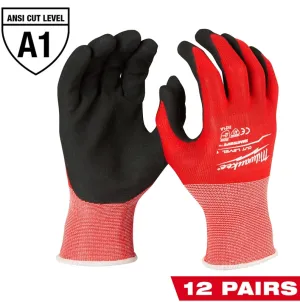 Milwaukee 48-22-8902B Dipped Work Gloves, Unisex, L, Elastic Knit Cuff, Nitrile Coating, Lycra/Nylon Glove, Black/Red :PK12: QUANTITY: 1