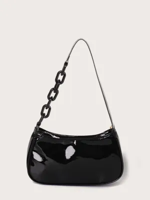 Minimalist Chain Decor Shoulder Bag