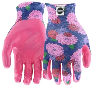 Miracle-Gro MG37126-W-ML-3P Breathable Garden Gloves, Women's, M/L, Knit Cuff, Nitrile Coating, Polyester Glove :PR: QUANTITY: 1